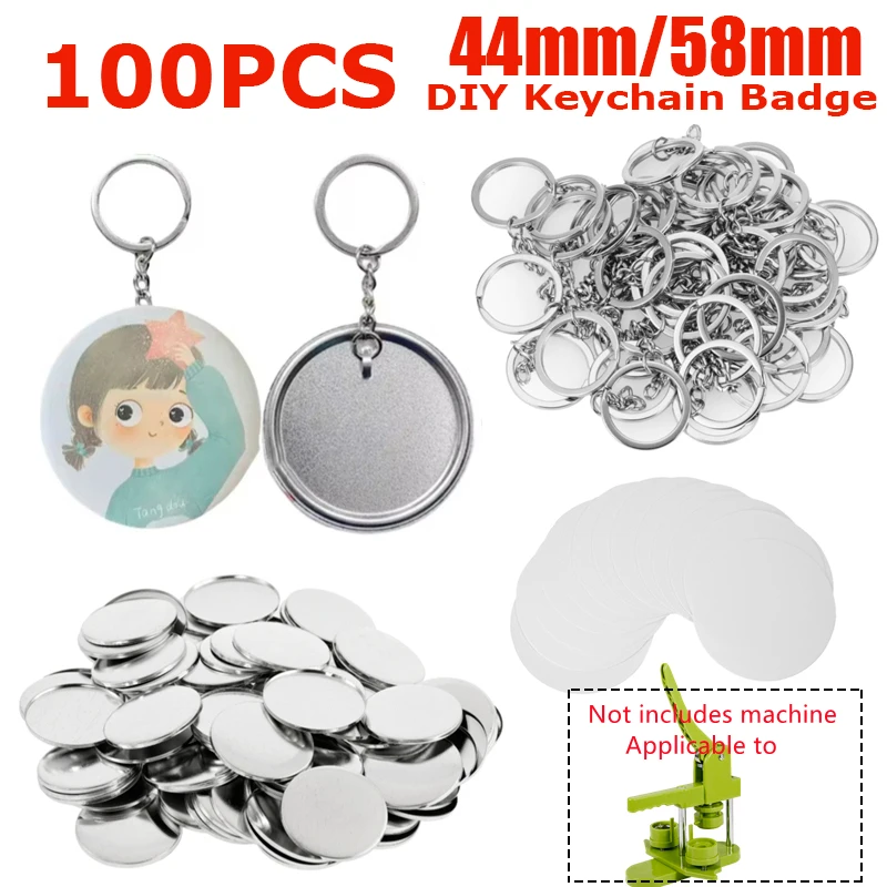Button Badge Blank - 100 sztuk puste plastikowe/metalowe guziki materiały