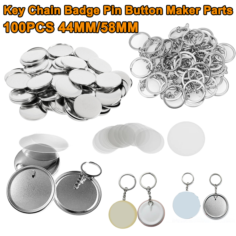 Button Badge Blank - 100 SZTUK 44MM 58MM Plastikowe Metalowe