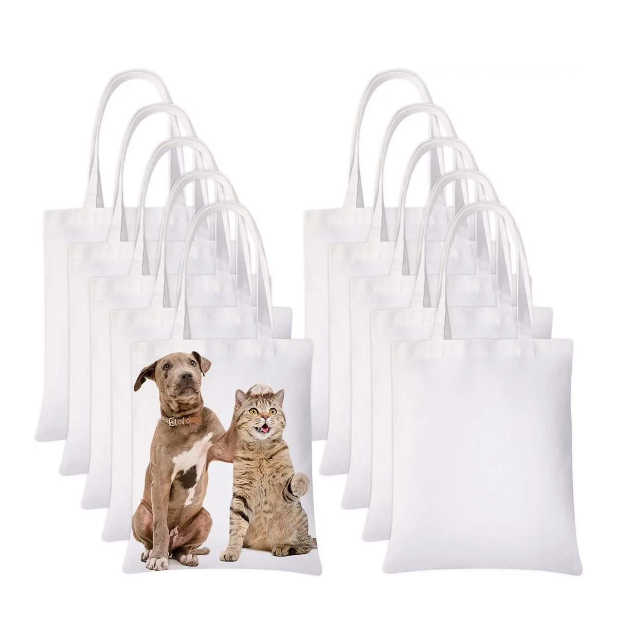 6 szt. Białe płócienne torby z – Tote Bag Sublimation recenzja i cena