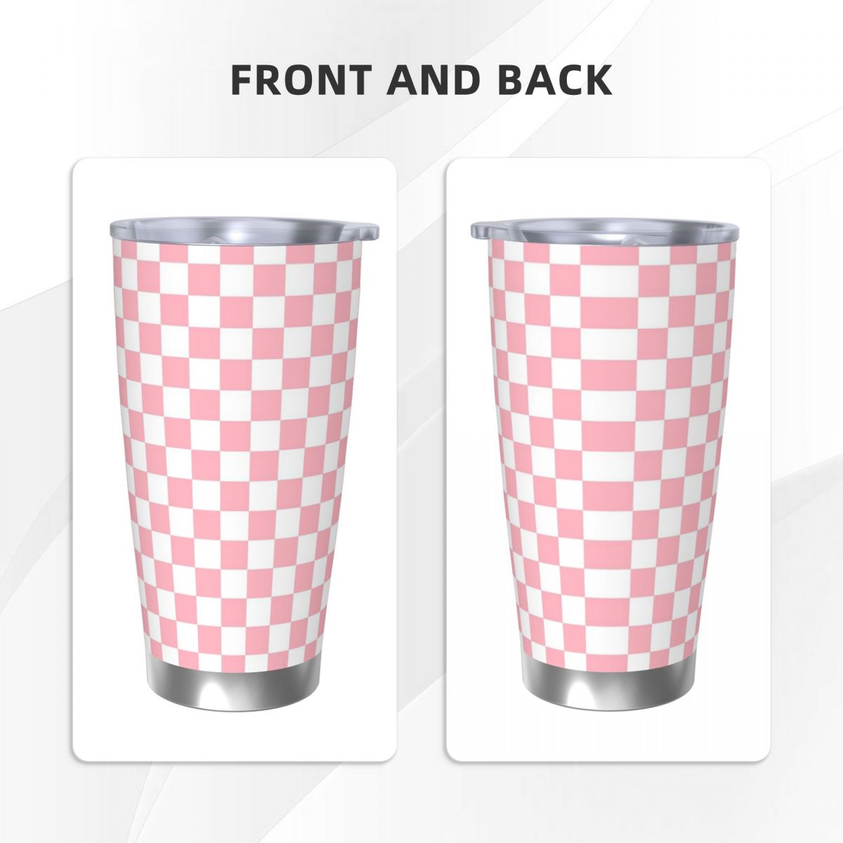 Różowo-biały wzór szachownicy  – Tumbler 20Oz White recenzja i cena